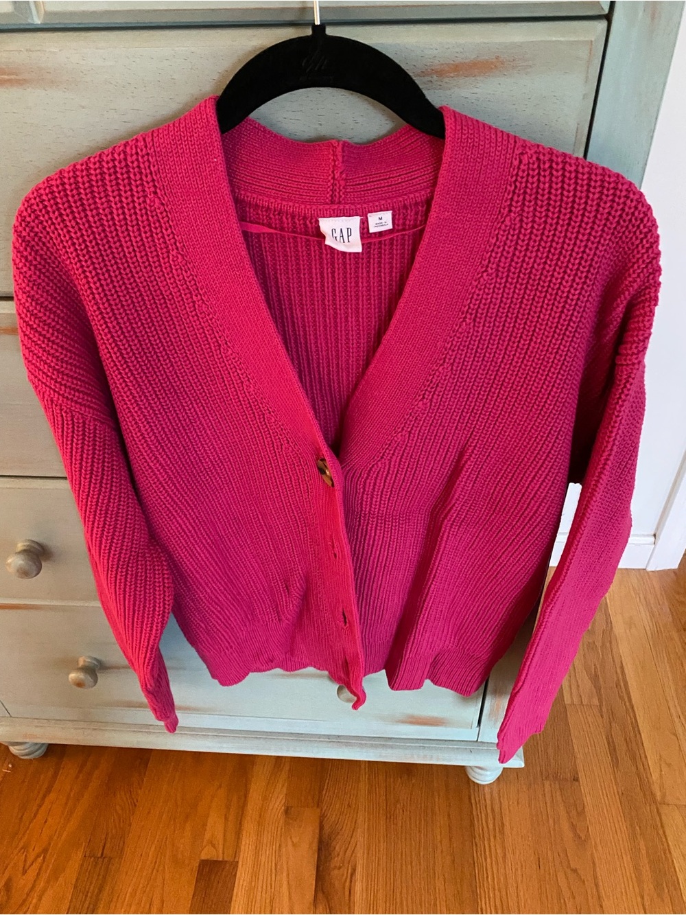 GAP Bright Fuchsia Button-Up Knit Cardigan